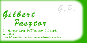 gilbert pasztor business card